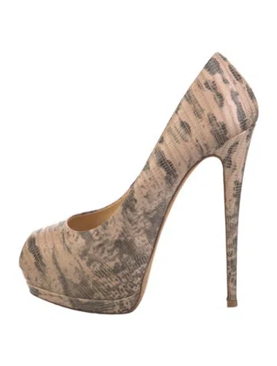 Pre-owned Giuseppe Zanotti Lizard Animal Print Pumps In Pink