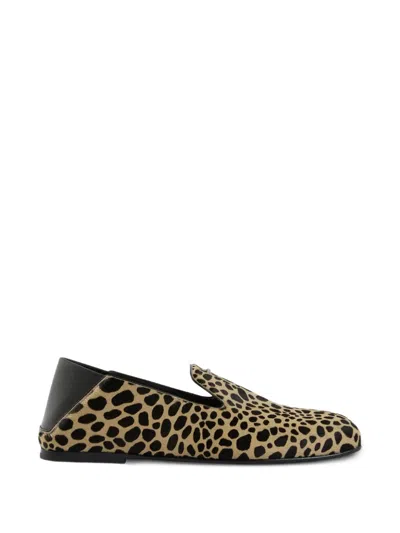 Giuseppe Zanotti Leather Leopard Print Slippers In Animal Print