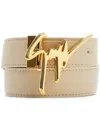Giuseppe Zanotti Logo-buckle Leather Belt In Neutrals