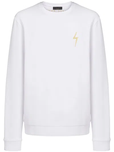 Giuseppe Zanotti Logo Cotton Sweatshirt In Weiss