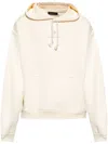 Giuseppe Zanotti Logo-embroidered Drawstring Hoodie In Neutrals