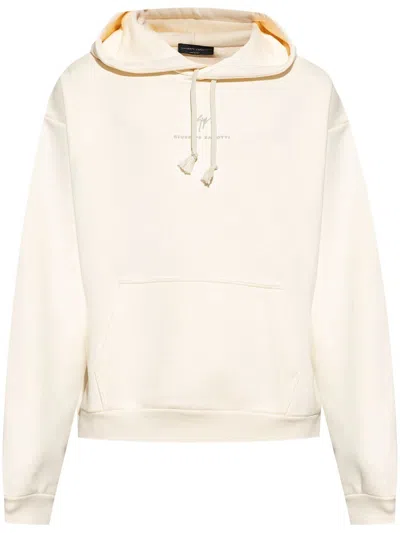 GIUSEPPE ZANOTTI LOGO-EMBROIDERED DRAWSTRING HOODIE