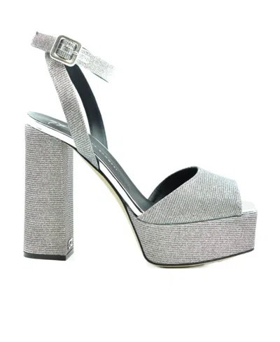 Giuseppe Zanotti Logo High-heeled Sandals In Blue