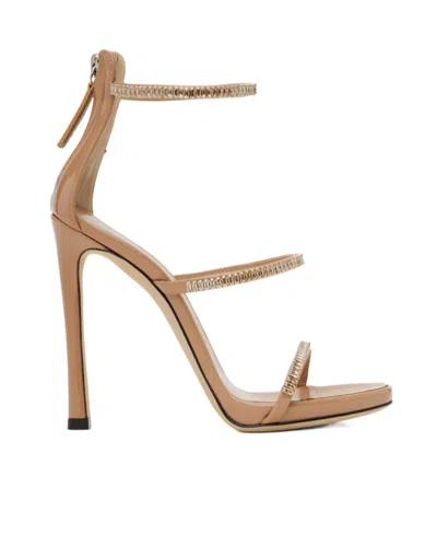 Giuseppe Zanotti Logo High-heeled Sandals In Nude