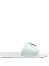 Giuseppe Zanotti Logo Open-toe Slides In Blue