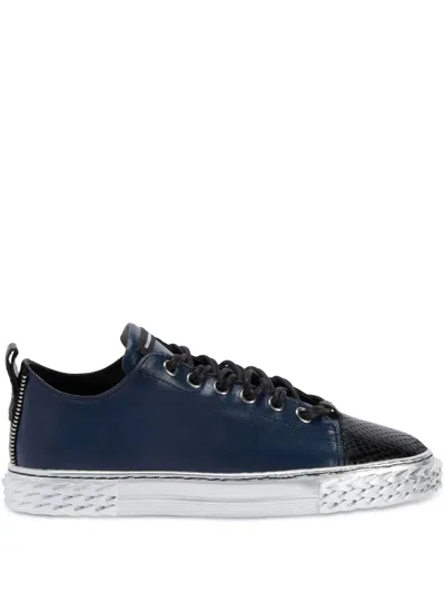 Giuseppe Zanotti Logo-patch Sneakers In Blue