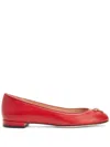 Giuseppe Zanotti Logo-plaue Leather Ballerina Shoes In Red