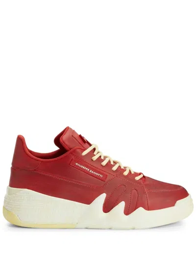 Giuseppe Zanotti Logo-plaque Low-top Sneakers In Red