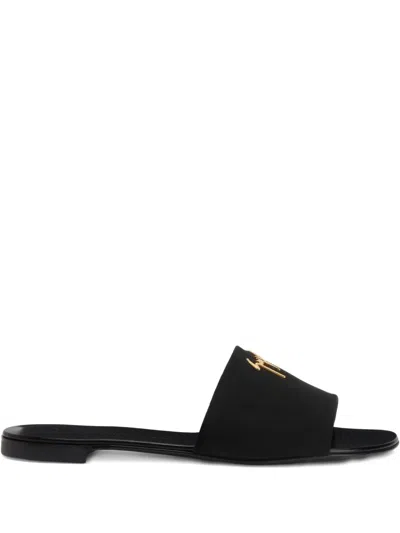 Giuseppe Zanotti Logo-plaque Mules In Black