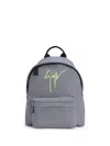 Giuseppe Zanotti Striped Embroidered-logo Backpack In Weiss