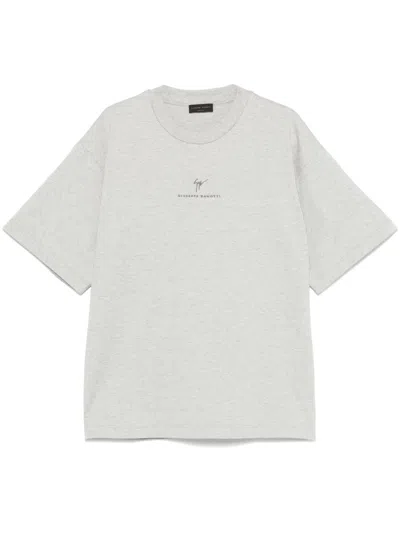 Giuseppe Zanotti Logo-print T-shirt In Grey