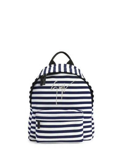 Giuseppe Zanotti Logo Stripe-print Backpack In White