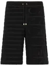 Giuseppe Zanotti Logo Terry-cloth Bermuda Shorts In Black