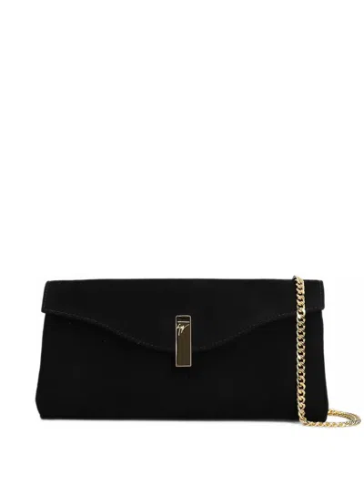 Giuseppe Zanotti Logo-plaque Chain-link Clutch Bag In Black