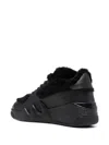 Giuseppe Zanotti Low-cut Black Trainers With Plush Fur Accents In Black