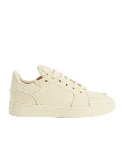 Giuseppe Zanotti Low-cut Lace-up Sneakers In Nude