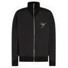 Giuseppe Zanotti Embroidered-logo Zip-up Bomber Jacket In Black