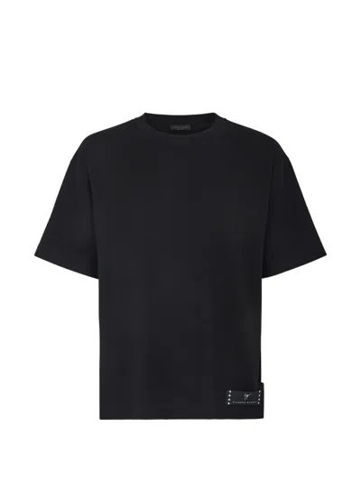 Giuseppe Zanotti Lr-66 Label-detail T-shirt In Black