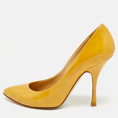 Pre-owned Giuseppe Zanotti Lucrezia Size 37.5 Brown Patent Leather Pumps