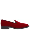 Giuseppe Zanotti Lyidia Velvet-effect Loafers In Red