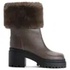 Giuseppe Zanotti Leather Ankle Boots With Shearling Cuff In Brown