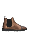Giuseppe Zanotti Man Ankle Boots Bronze Size 9 Soft Leather, Textile Fibers In Yellow