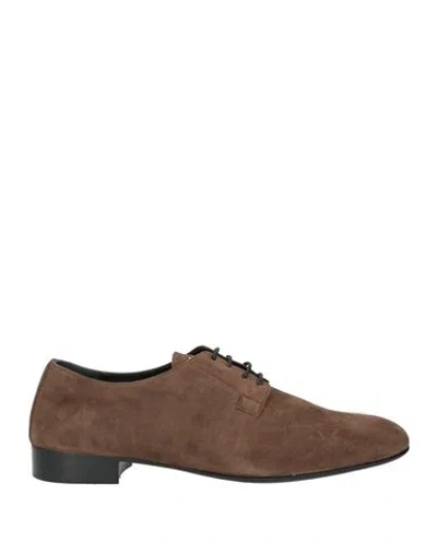 Giuseppe Zanotti Man Lace-up Shoes Brown Size 12 Leather In Brown