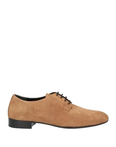 Giuseppe Zanotti Man Lace-up Shoes Camel Size 8 Leather In Beige