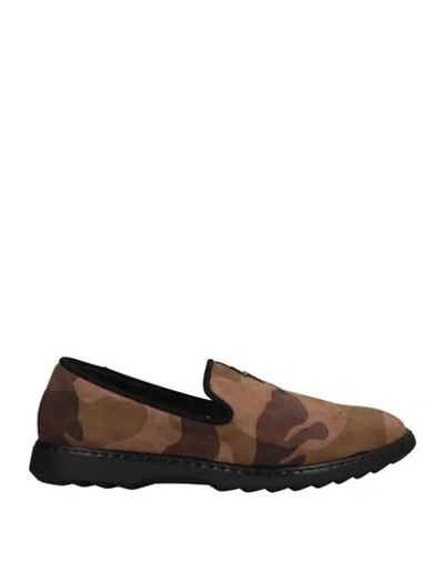 Giuseppe Zanotti Man Loafers Khaki Size 13 Soft Leather In Beige