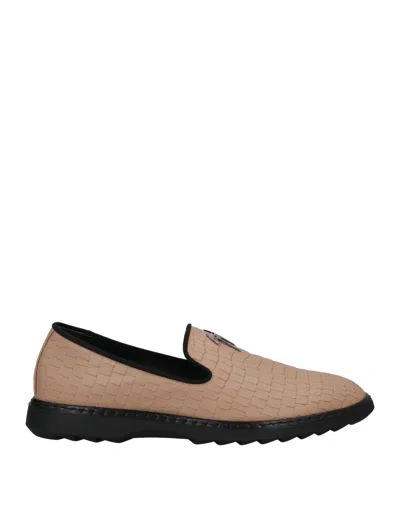 Giuseppe Zanotti Man Loafers Sand Size 9 Soft Leather In Beige