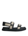 Giuseppe Zanotti Man Sandals Beige Size 7 Textile Fibers, Soft Leather