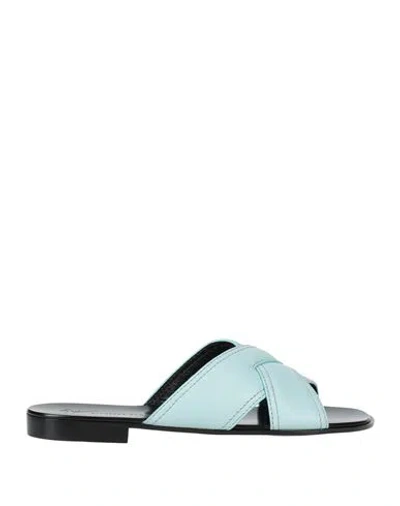 Giuseppe Zanotti Man Sandals Sky Blue Size 15 Soft Leather