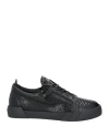 Giuseppe Zanotti Man Sneakers Black Size 14 Soft Leather In Black