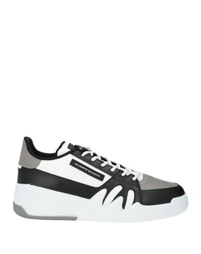 Giuseppe Zanotti Man Sneakers Black Size 9 Leather In Gray