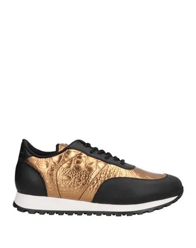 Giuseppe Zanotti Man Sneakers Bronze Size 13 Soft Leather In Yellow