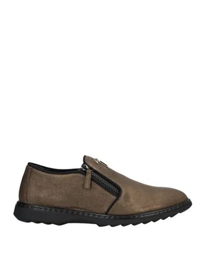 Giuseppe Zanotti Man Sneakers Bronze Size 14 Soft Leather In Yellow