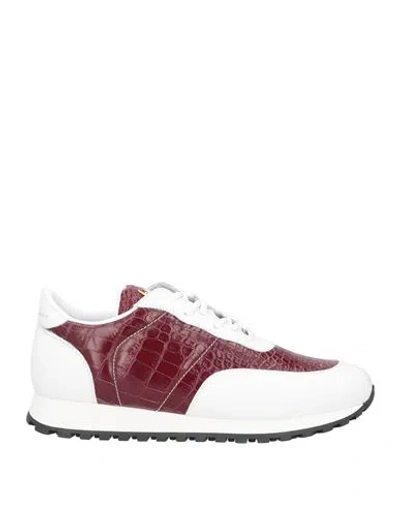 Giuseppe Zanotti Man Sneakers Burgundy Size 12 Soft Leather In Red