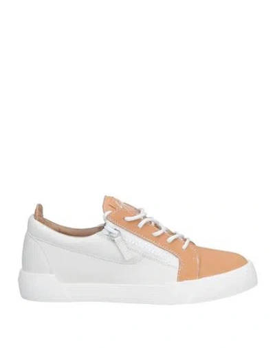 Giuseppe Zanotti Man Sneakers Camel Size 14 Soft Leather In Beige