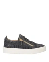 Giuseppe Zanotti Man Sneakers Charcoal Size 6 Leather
