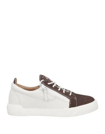 GIUSEPPE ZANOTTI GIUSEPPE ZANOTTI MAN SNEAKERS DARK BROWN SIZE 9 SOFT LEATHER