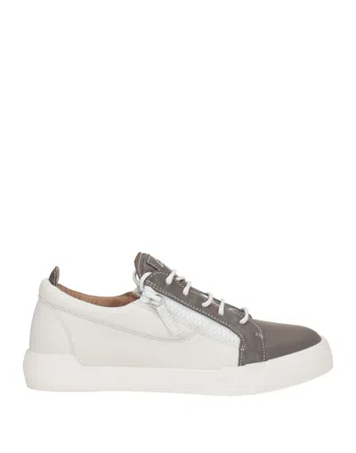 GIUSEPPE ZANOTTI GIUSEPPE ZANOTTI MAN SNEAKERS GREY SIZE 7 SOFT LEATHER