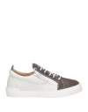 Giuseppe Zanotti Man Sneakers Lead Size 7 Soft Leather In Grey