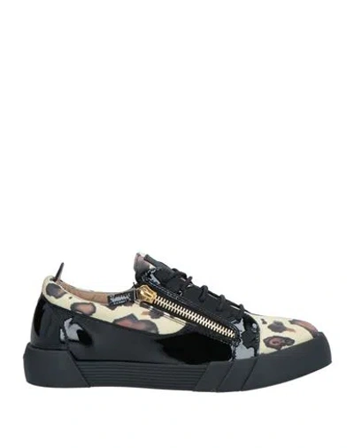 Giuseppe Zanotti Man Sneakers Pastel Yellow Size 8 Soft Leather, Textile Fibers