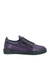 Giuseppe Zanotti Man Sneakers Purple Size 14 Soft Leather In Purple