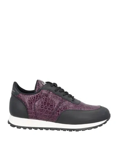 Giuseppe Zanotti Man Sneakers Purple Size 9 Soft Leather