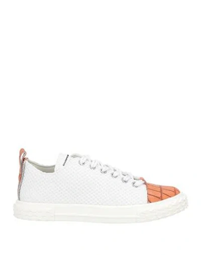 Giuseppe Zanotti Man Sneakers Rust Size 9 Soft Leather, Textile Fibers In Red