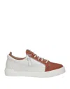 Giuseppe Zanotti Man Sneakers Tan Size 9 Soft Leather In Brown