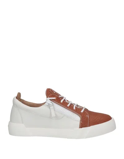 Giuseppe Zanotti Man Sneakers Tan Size 9 Soft Leather In Brown