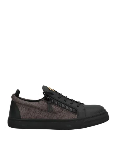 Giuseppe Zanotti Man Sneakers Taupe Size 7 Soft Leather In Grey