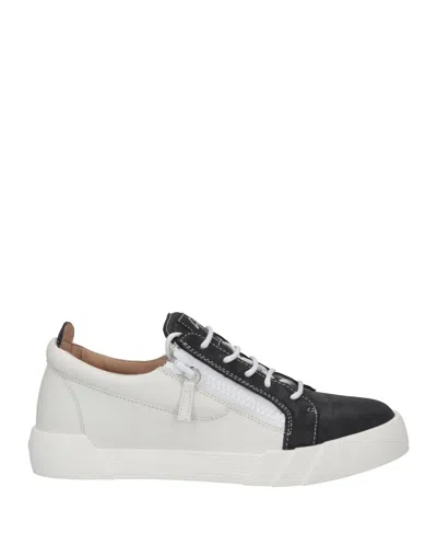 Giuseppe Zanotti Man Sneakers White Size 7 Soft Leather